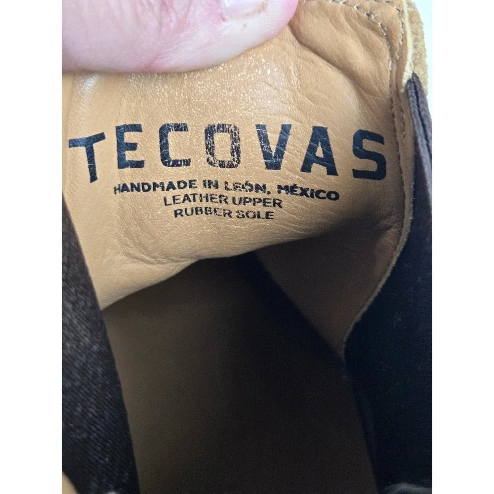 Vintage Tecovas The Chance Mens Sand Suede Chelsea Boots 10D Handmade Mexico